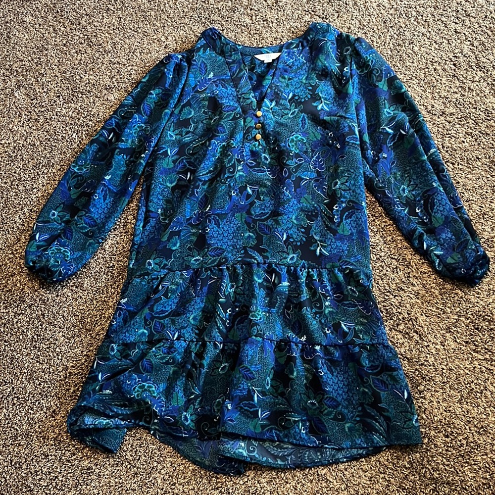 loose fit beautifully patterned dress.